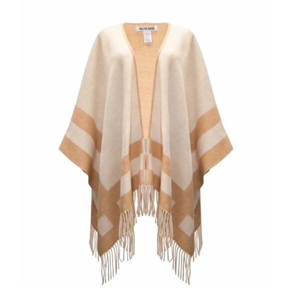 WALTER BAKER Verushka Reversible Poncho Camel/Ivory - Picture 6 of 11
